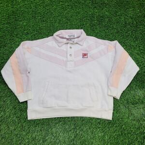 FILA Tennis Collared Sweatshirt Womens Large 22x22 Boxy
